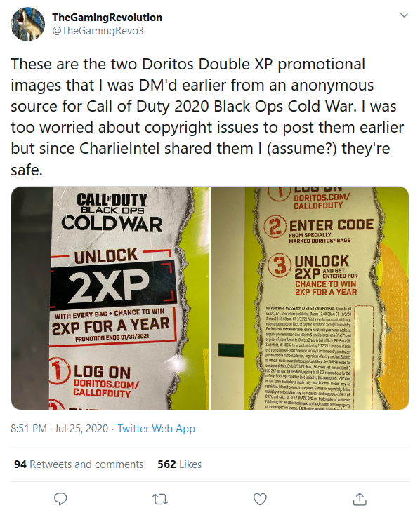 Screenshot_2020-07-26 (1) TheGamingRevolution on Twitter These are the two Doritos Double XP promotional images that I was [...]